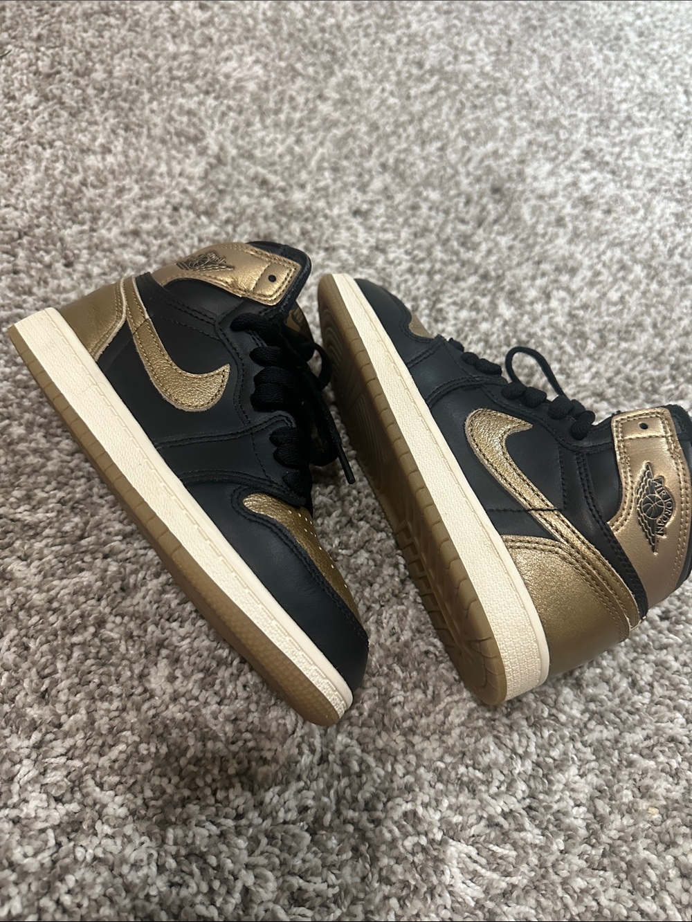 Nike Black and Gold High-Top Sneakers - Picture 2 of 6